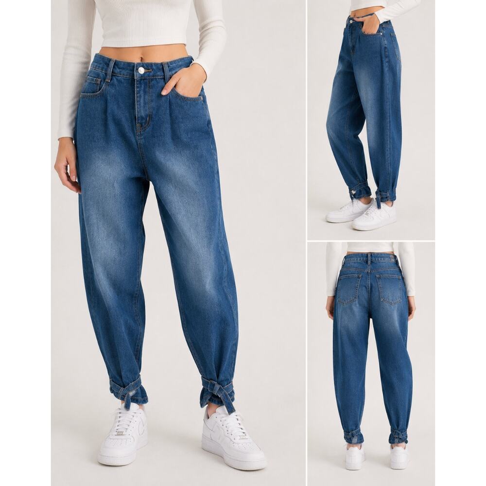 NWT Denim Blvd. Relaxed Fit Denim Straight Leg Denim Core Dark Mom Jean Joggers